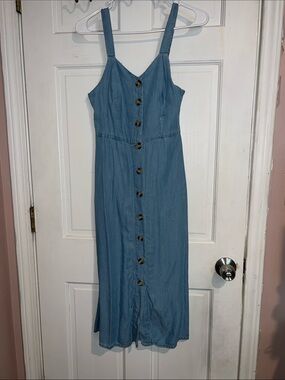 Blue Button-Front Women's Sundress